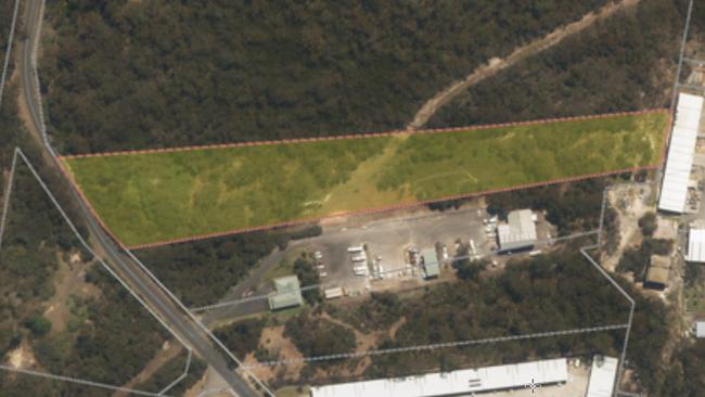 Aerial view showing site of proposed metal recycling plant.