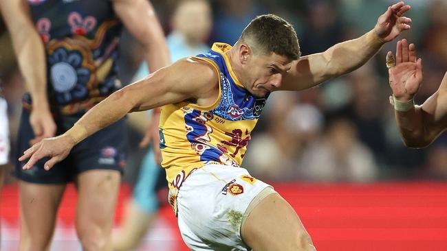 The Lions will fight the one-match ban slapped on former Brisbane skipper Dayne Zorko for making contact to the eye region of Adelaide’s Luke Pedlar. Picture: Sarah Reed/AFL Photos via Getty Images