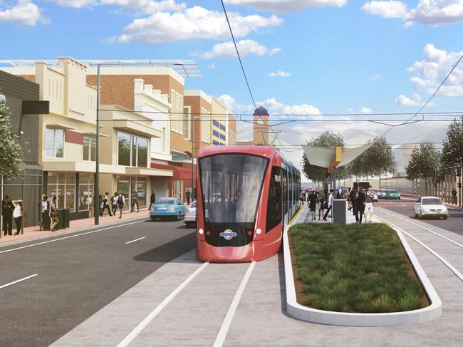 Artist impressions of the Tram on The Parade in Norwood