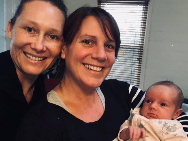 Sam Stosur with partner Liz Astling and baby Genevieve. Picture: Facebook