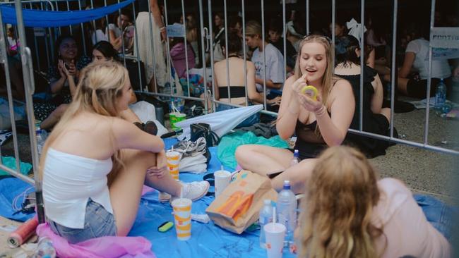 Fans gathered outside Gracie Abrams’ first Australian show in Brisbane. Picture: Instagram