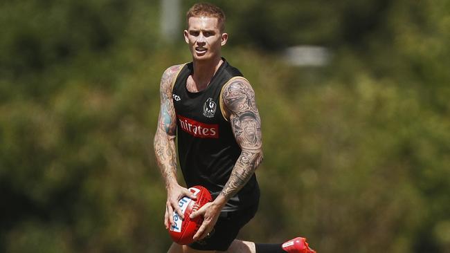 Dayne Beams was a welcome sight on the track at Collingwood training.