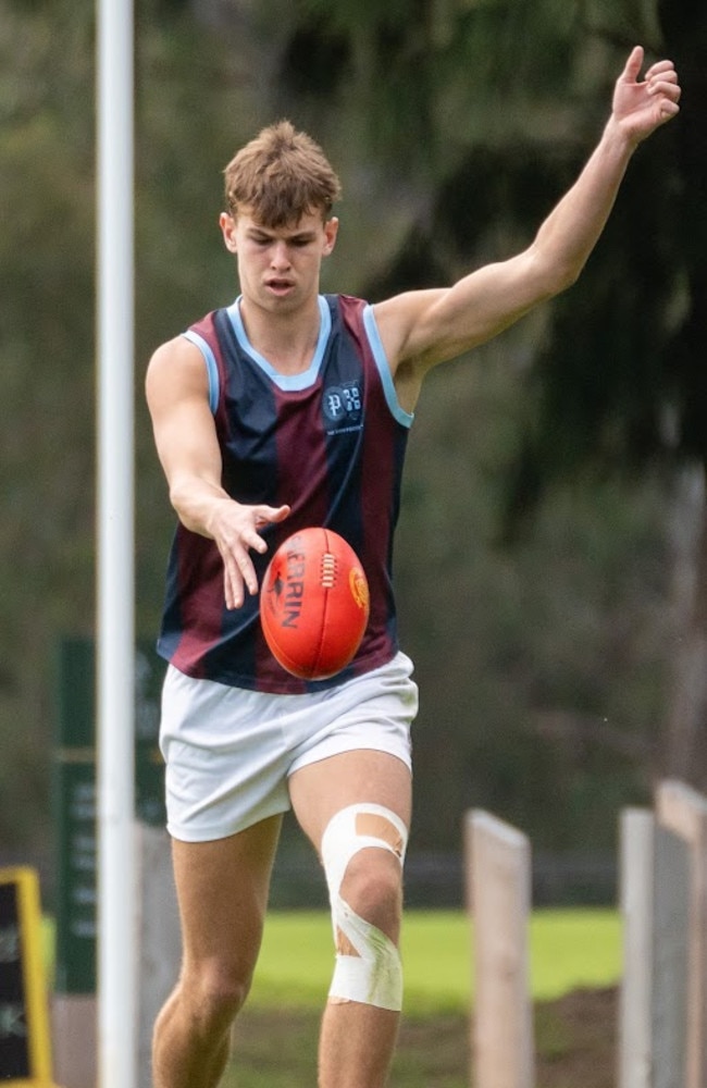 Top draft prospect Cooper Duff-Tytler in action for Penleigh and Essendon Grammar. Picture: Penleigh and Essendon Grammar.