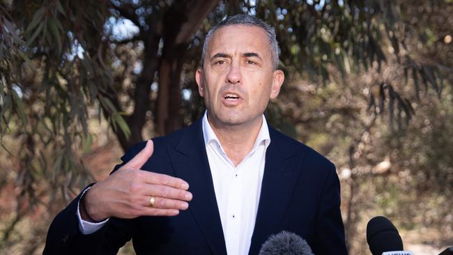 Tom Koutsantonis addressing the media during a visit to the Whyalla Steelworks. Picture: NewsWire / Tim Joy