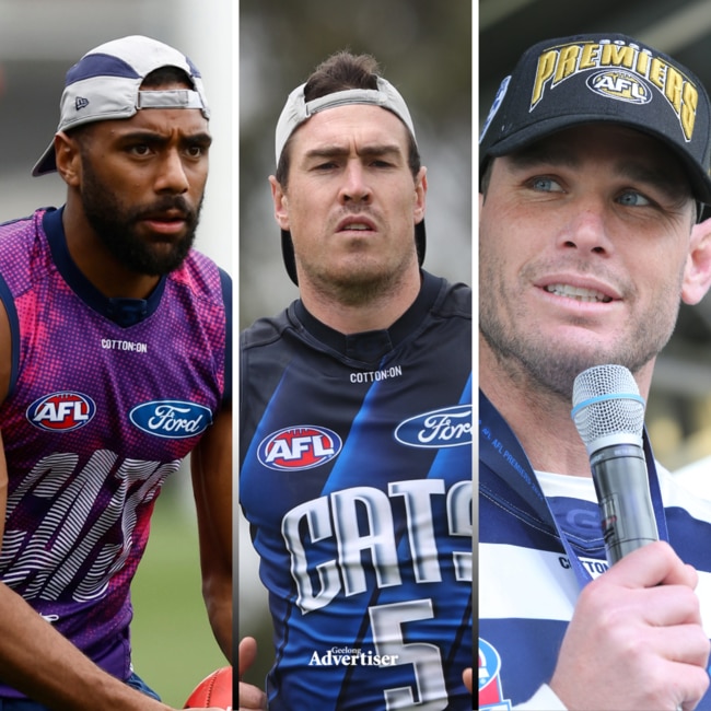 Esava Ratugolea, Jeremy Cameron and Tom Hawkins are all posing questions for Geelong this pre-season.