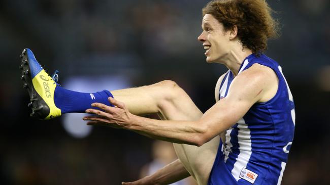 BEST IN THE AFL: North Melbourne sharpshooter Ben Brown illustrates his superb kicking technique. Picture: MICHAEL KLEIN.