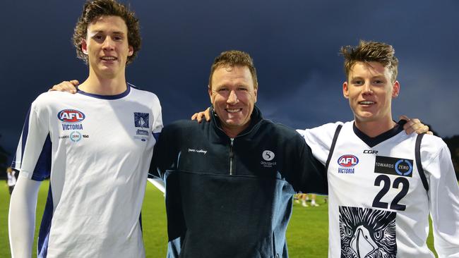 The Walsh family, Henry, father Wayne and Sam in 2018. Picture: Peter Ristevski