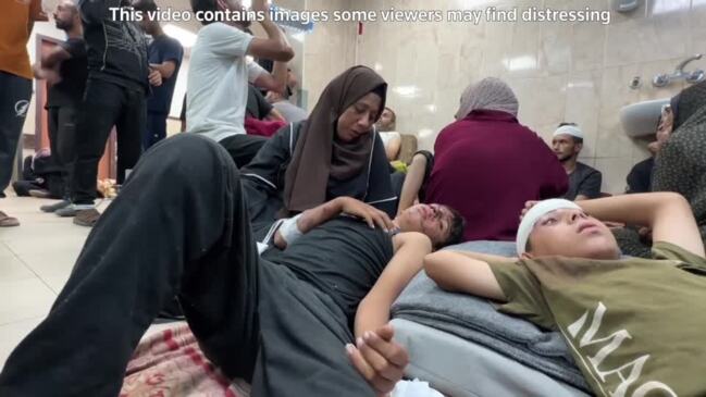 Wounded boy sobs recounting airstrike on Gaza school