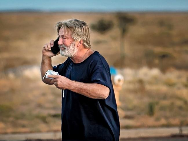 A distressed Alec Baldwin after the shooting. Picture: Jim Weber/Santa Fe New Mexican