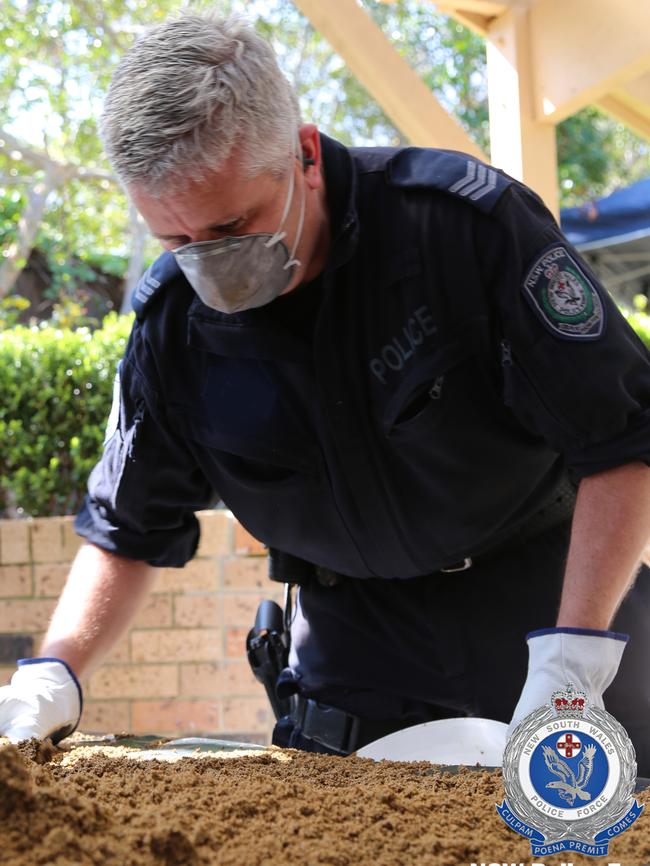 Police conduct a search of the former Dawson home in Bayview. Picture: NSW Police