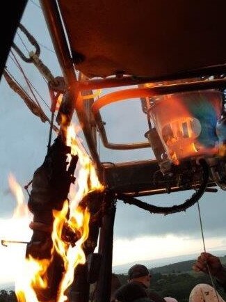 The fire inside the balloon. Picture: Supplied