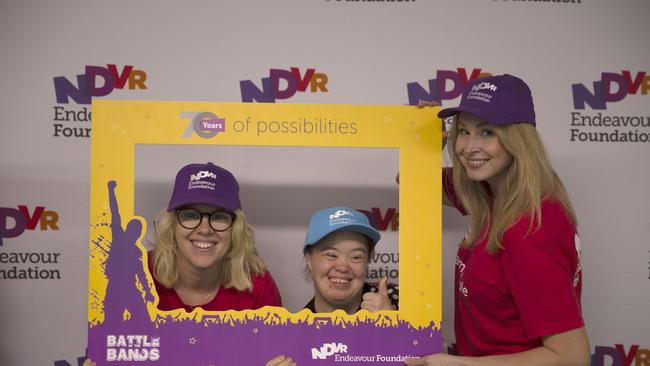 Jessica Harkin, Jane Hopkins, Stephanie Rudorfer celebrate Endeavour's 70th birthday.