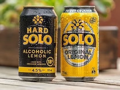 An alcoholic version of popular soft drink Solo has sparked a formal complaint amid concerns it could appeal to underage drinkers. Picture: Supplied