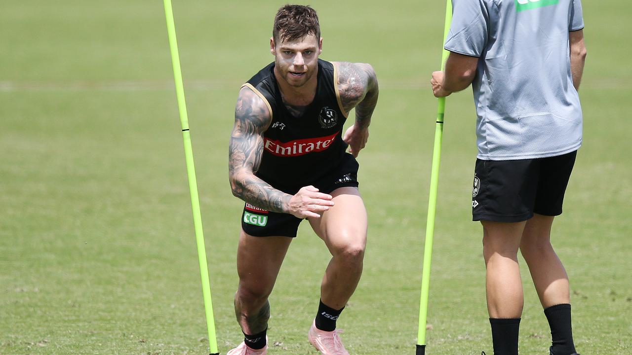 Jamie Elliott during a training session at the Holden Centre this week.
