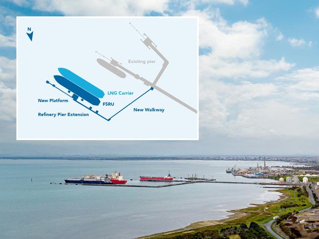 The Viva Energy floating gas terminal near Geelong Picture: Supplied.