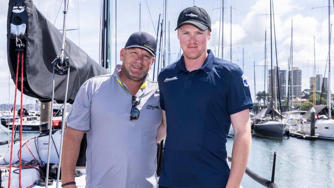 Andrew Jones owner and skipper and his son Josh Jones who will take part in the Sydney to Hobart 2023 on board yacht Advantedge. Picture: Andrea Francolini/Cruising Yacht Club of Australia