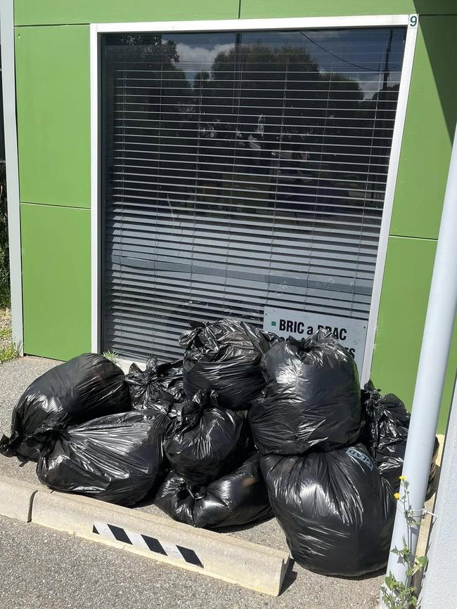 Unwanted bags of “donations” dumped outside the Wildlife Welfare Op Shop in Goolwa over the Christmas and New Year break, while the shop was closed. Photo: Wildlife Welfare Fundraising Shops – Goolwa and Victor Harbor, Facebook