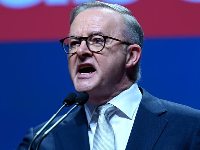 BRISBANE, AUSTRALIA - NewsWire Photos - AUGUST 17, 2023.Prime Minister Anthony Albanese at the 49th ALP National Conference 2023 in Brisbane. Picture: Dan Peled / NCA NewsWire