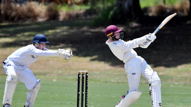 Iona College batsman Lachie McClure in 2022. He is now the College and First XI captain. Picture, John Gass