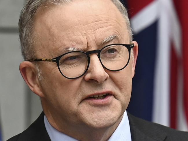 CANBERRA, AUSTRALIA, NewsWire Photos. JANUARY 24, 2024: The Prime Minister, Anthony Albanese and Minister for Communications, Michelle Rowland announce the new ABC Chair Kim Williams at Parliament House in Canberra. Picture: NCA NewsWire / Martin Ollman