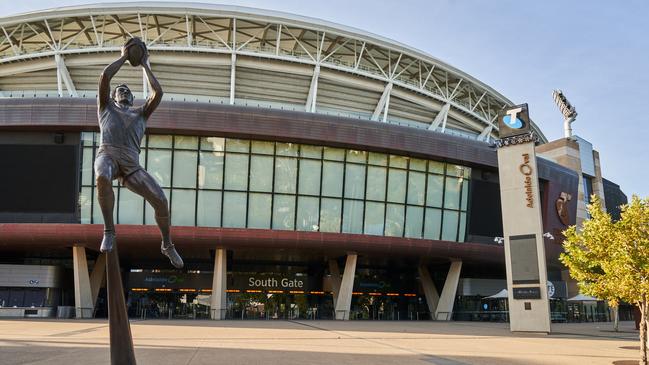 The empty southern plaza at Adelaide Oval. Picture: Matt Loxton