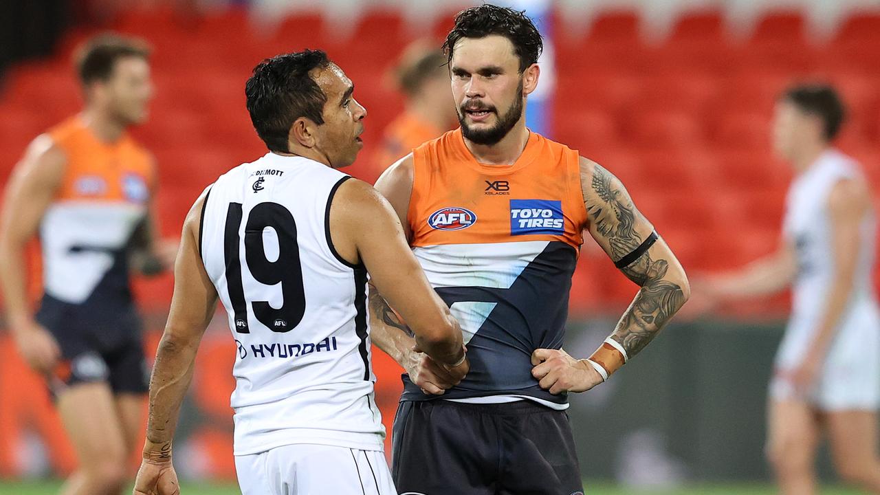 Zac Williams and Eddie Betts are now teammates. (Photo by Chris Hyde/Getty Images)