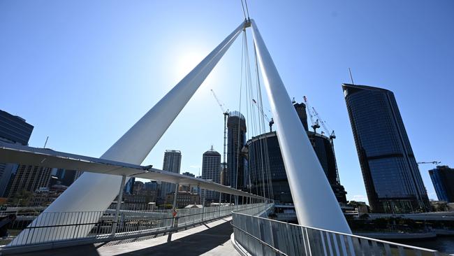 The nearly completed Neville Bonner bridge. Picture: Lyndon Mechielsen/Courier Mail