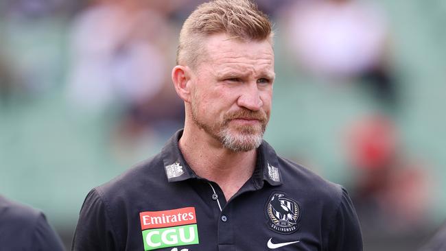 Pressure is building on Collingwood coach Nathan Buckley. Picture: Michael Klein