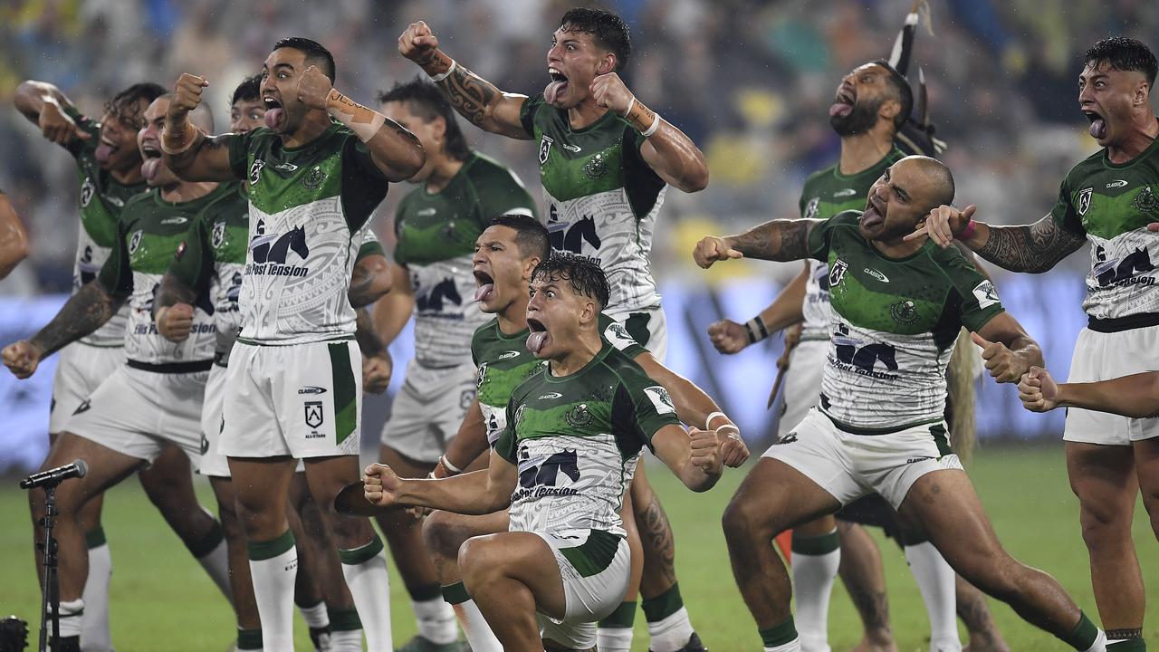 The Maori All Stars performance of the Haka before the NRL All Stars game received worldwide attention. Picture: Getty Images