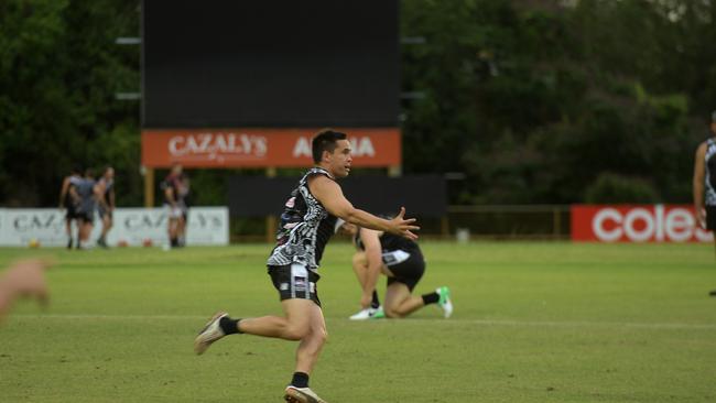 Mathew Stokes back training with his mate Gary Ablett Jr at Palmerston Magpies ahead of his first game in the NTFL. Picture: (A)manda Parkinson