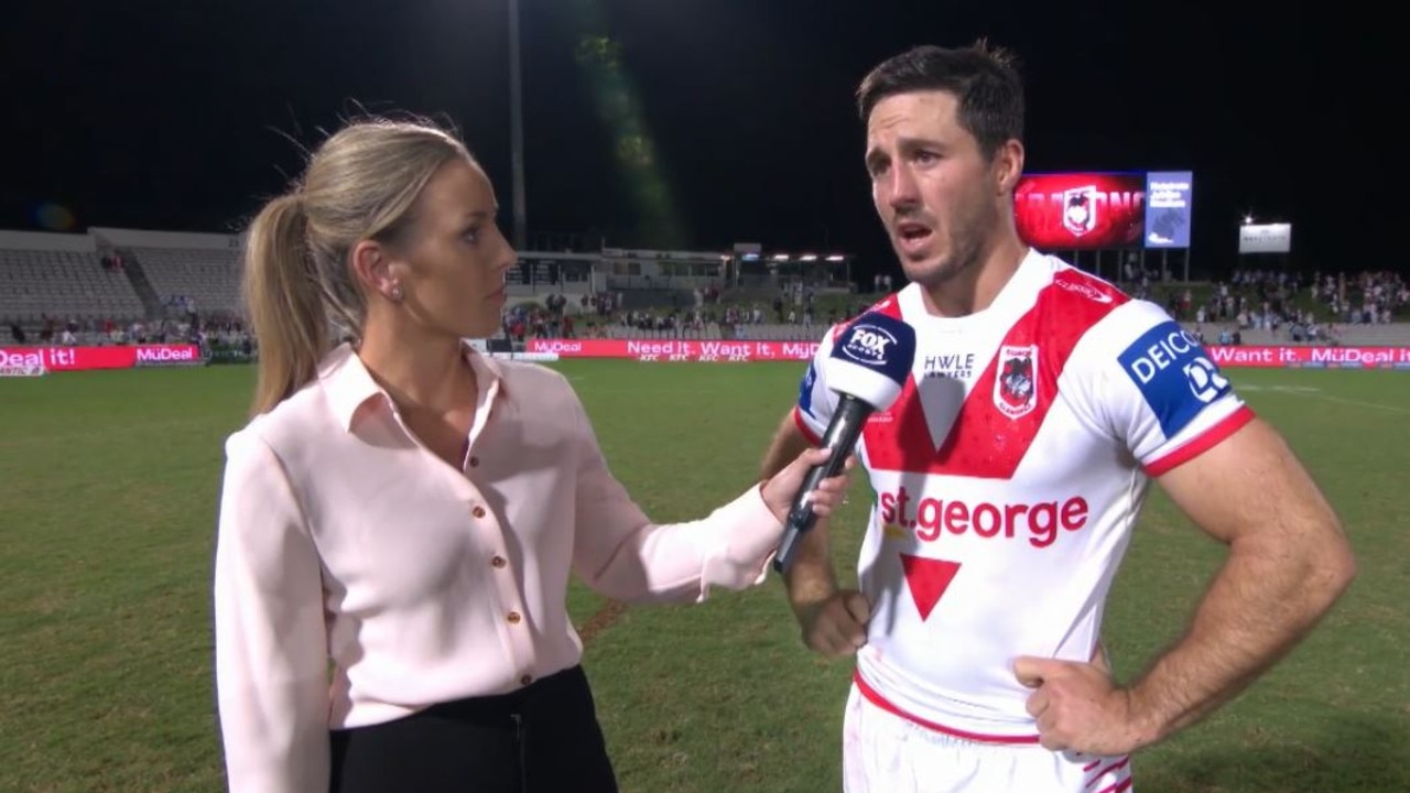 Ben Hunt speaks after the game.