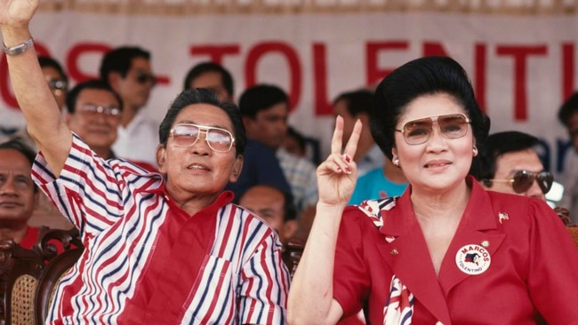 Ferdinand and Imelda during the '86 election campaign. Picture: Getty