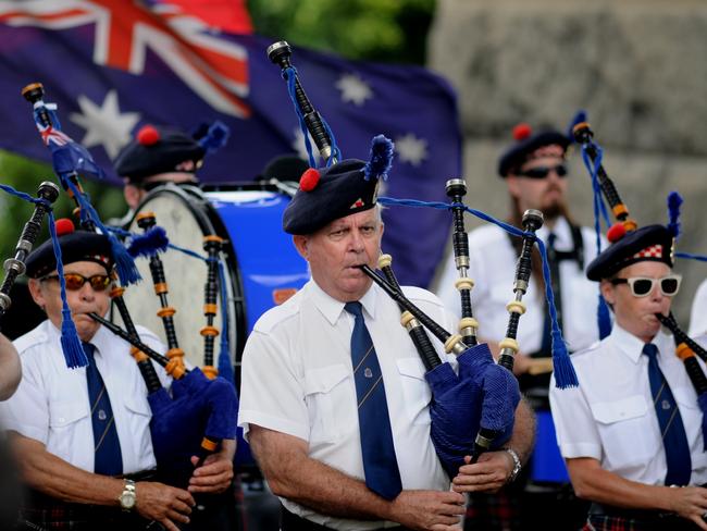 Pipers joined dancers and singers at the event. Picture: Virginia Young