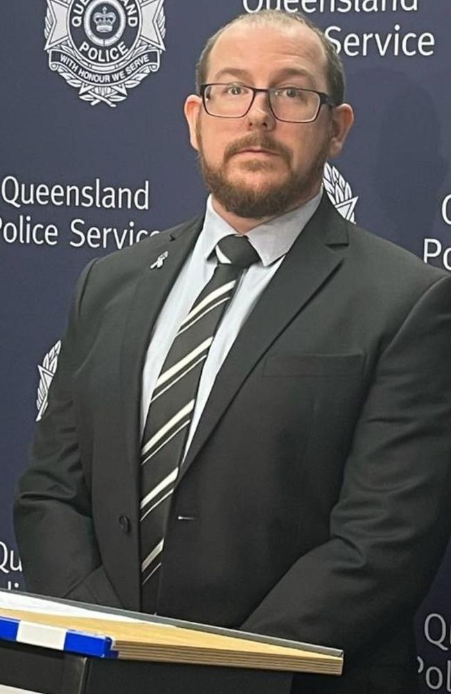 Detective Acting Inspector Luke Jackson reporting on the Bowen Barnacles Backpackers fire which claimed the life of a person. May 1, 2025