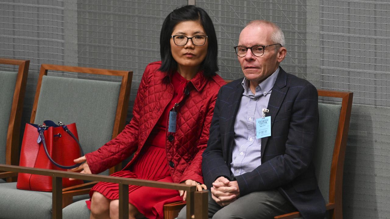 The sanctions on Myanmar comes after professor Sean Turnell – pictured with his wife Dr Ha Vu on their visit to Canberra last year – was freed from prison after 650 days. Picture: NCA NewsWire / Martin Ollman