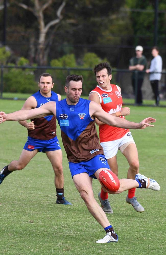 Matt Suckling takes a kick for Ormond. Pic: Ormond AFC