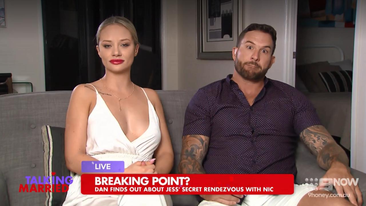 Jessika and Dan had a huge spat off air just seconds before going on Talking Married.