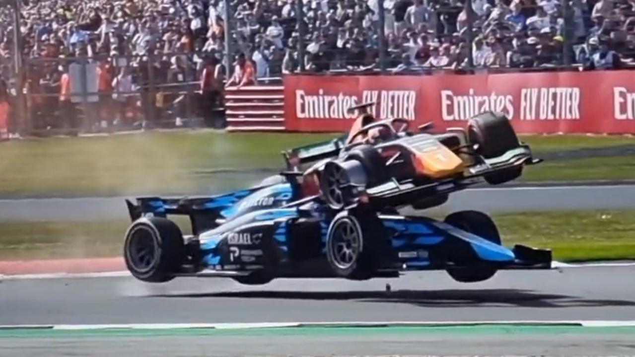 British Grand Prix Formula 2 Crash Video Roy Nissany And Dennis Hauger Halo Sausage Kerbs News Com Au Australia S Leading News Site