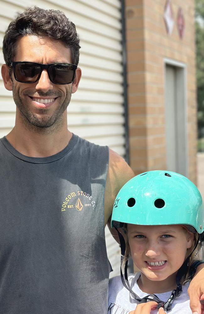 Tarek and Daye El-din at the Coolum State School before voting in the Sunshine Coast election. Picture – Letea Cavander.