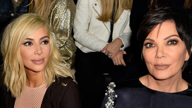 Kim Kardashian and mum, Kris Jenner at the Lanvin show during Paris Fashion Week. Photo by Pascal Le Segretain