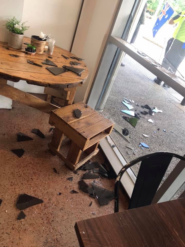 The damage at Mosko's Market after a day time rampage allegedly led by four youths. Picture: Facebook