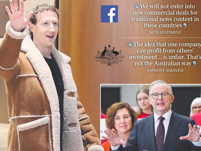 Anthony Albanese has blasted tech giant Meta’s abandoning of deals to pay for the news content it uses, saying it is ‘unfair’'.