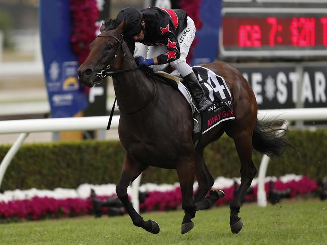 Luke Currie rides Away Game to victory in the $2 Million The Star Gold Coast Magic Million 2YO Classic in the 2019 Magic Millions at the Gold Coast Turf Club on January 11, 2020 in Gold Coast, Australia. (Photo by Regi Varghese/Getty Images)