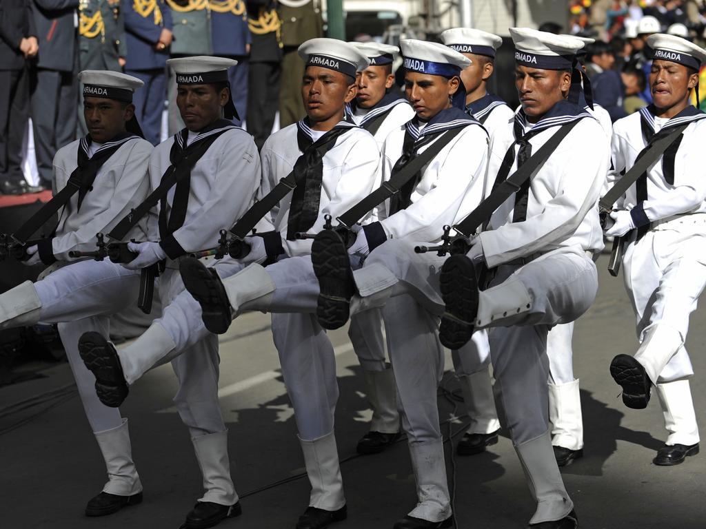 Some Bolivian navy personnel have never even seen the ocean. Picture: Jorge Bernal/AFP