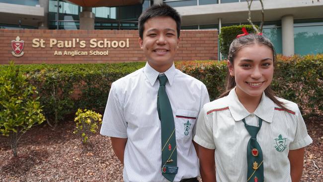 St Paul's School captains Lucas Nguyen and Jasmine Wong. Picture: Contributed