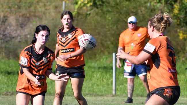 The Herbert River Crushers Women’s team drew 20-20 with Townsville Brothers in a hard-fought contest in Ingham on Saturday. Picture: Cameron Bates