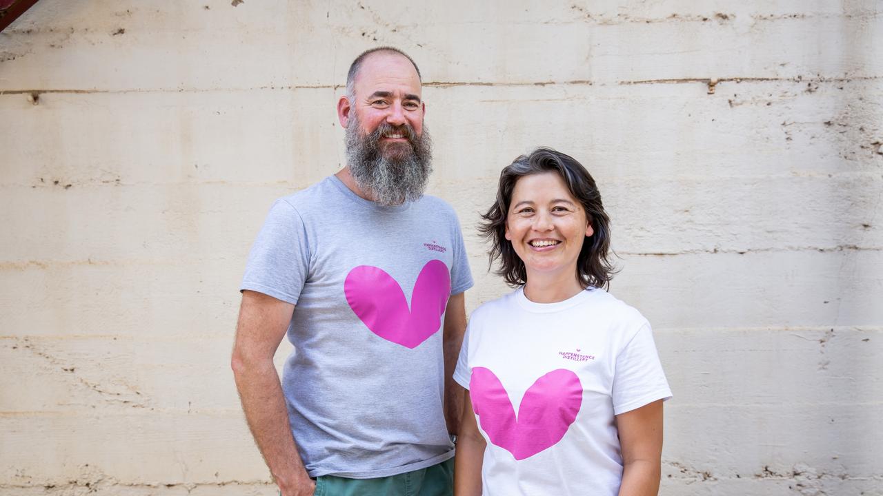 Happenstance Distillery owners Tim Gilchrist and Mei Lin Ford. Picture: Alice Healy