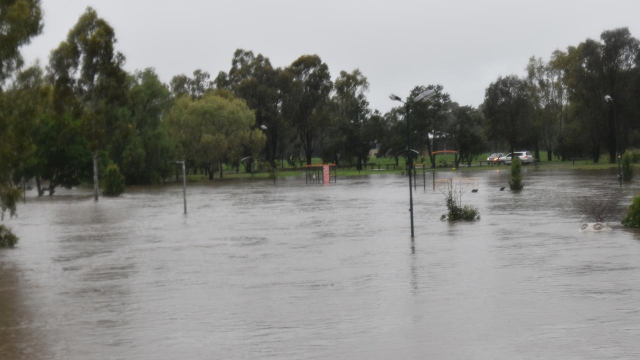 Flooding at Federation Park in Warwick on December 1, 2021 after huge rainfall in past 24 hours. Picture Jessica Paul / Warwick Daily News