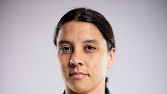 Sam Kerr poses during an Australia Matildas headshots session. Picture: Matt King/Getty Images for Football Australia