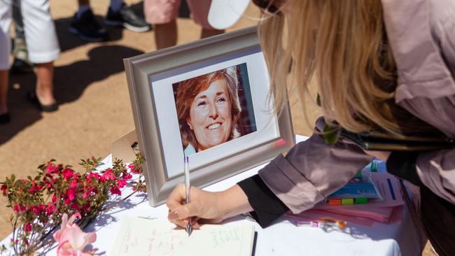 Hundreds flocked to a walk in memory of Lyn Dawson earlier this year. Picture: AAP